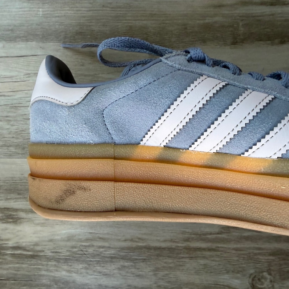 Adidas Gazelle Bold Kids Blue Grey Suede Triple Platform Sneakers JQ1297 Sz 4 - Picture 8 of 11